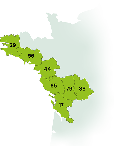 departements_technivert_small La carte des départements de France où agit l'entreprise Techni-Vert.